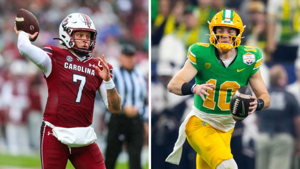 South Carolina quarterback Spencer Rattler and Oregon quarterback Bo Nix.